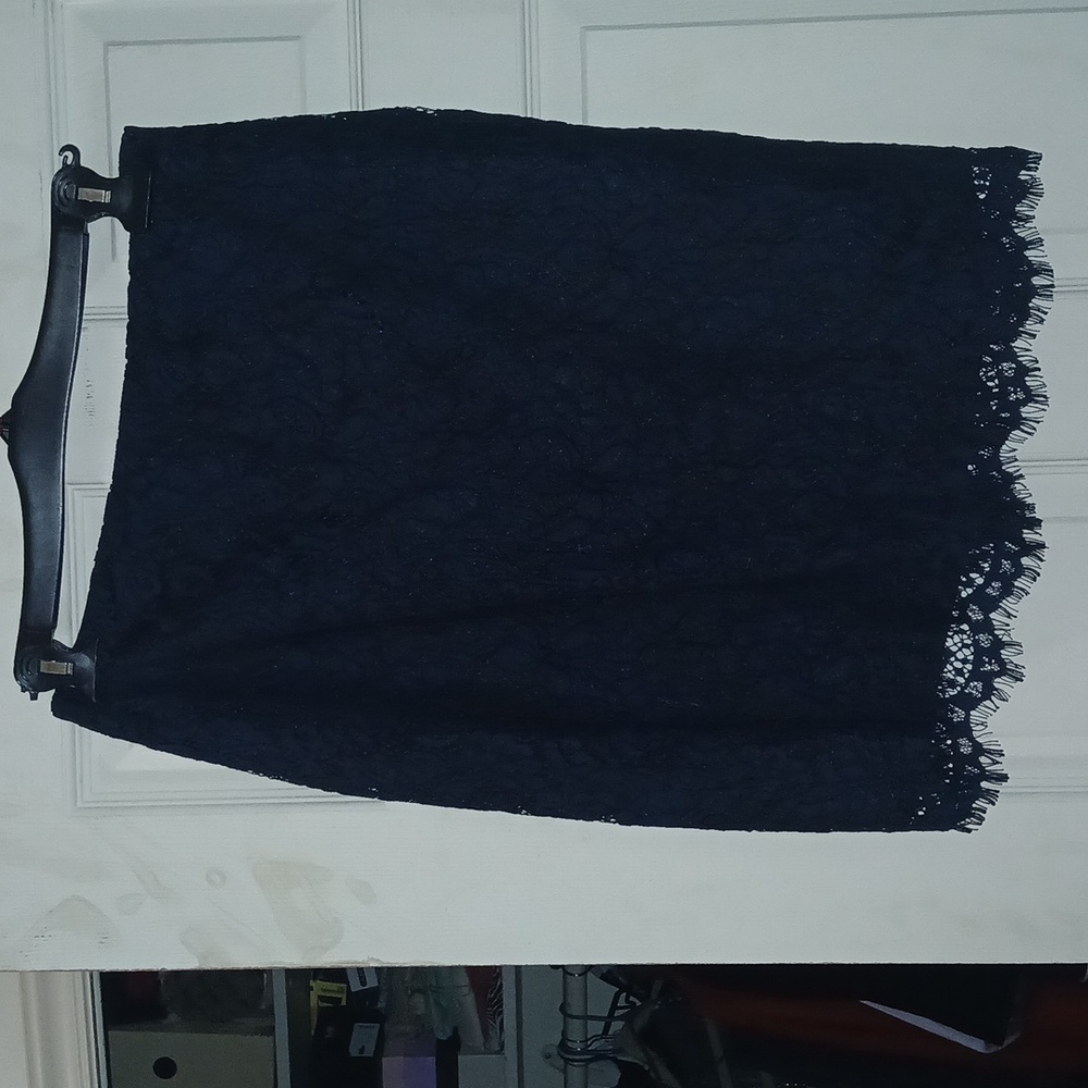 Banana Republic Dark Blue Lace Pencil Skirt